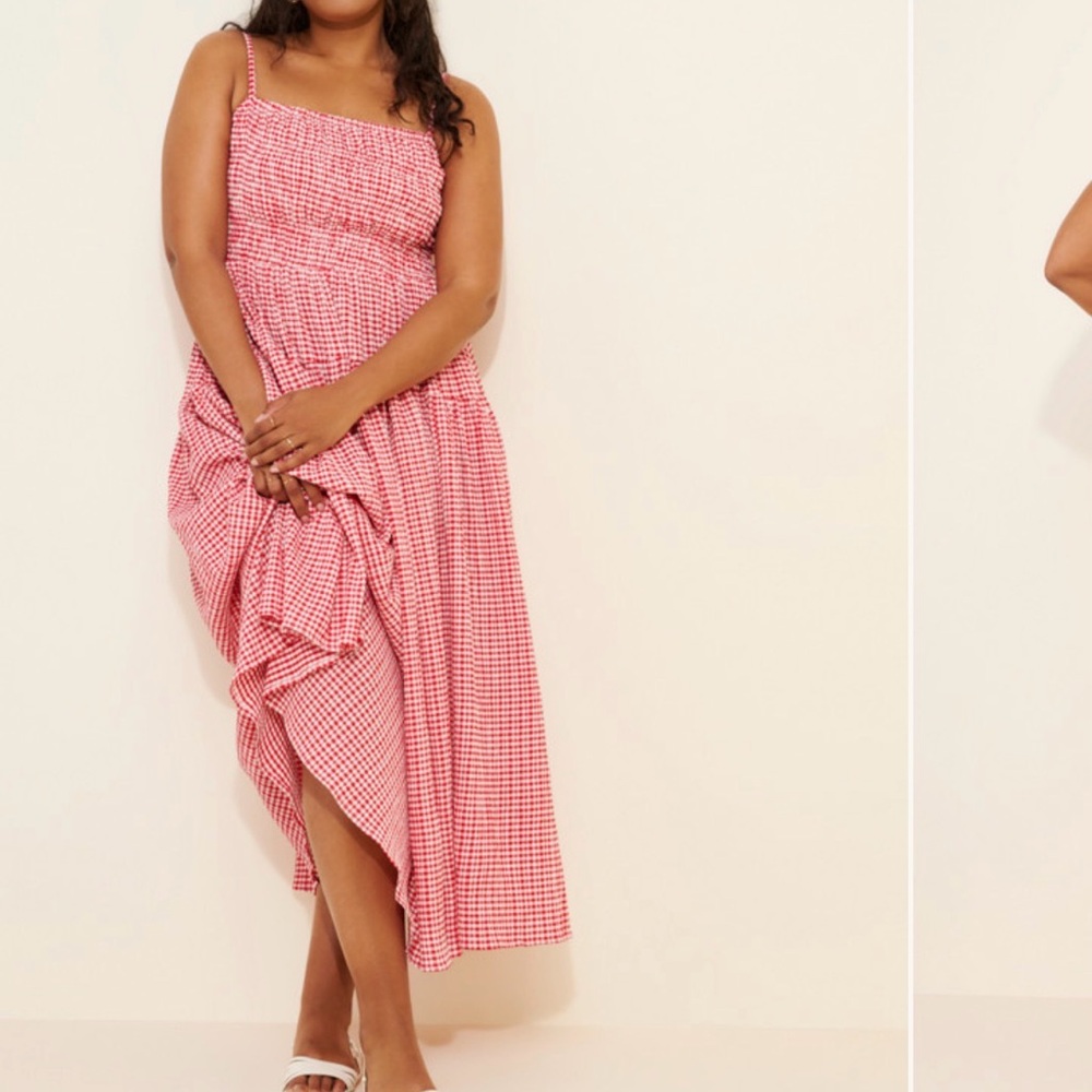 Eloquii Red and White Gingham Dress